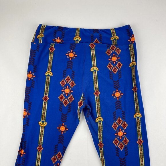 Lularoe Leggings Womens Tall & Curvey Blue Striped Pattern - Picture 10 of 11